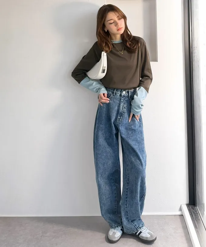 日本 Classical Elf - 時尚配色袖羅紋長袖上衣(指孔設計)-炭灰