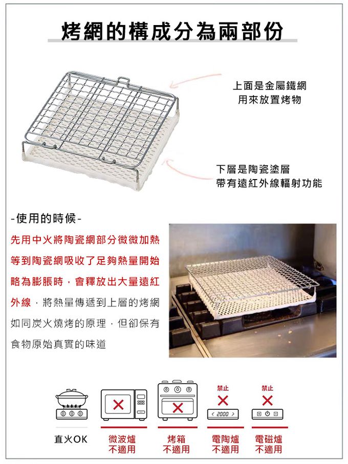 日本MANNEN - 日本進口金屬雙層陶瓷烤盤-小(200×200mm)