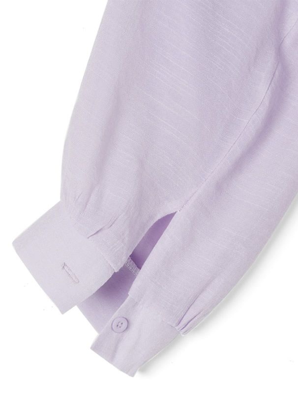 日本 GRL - 嫘縈混透膚澎澎長袖襯衫/薄外套-白