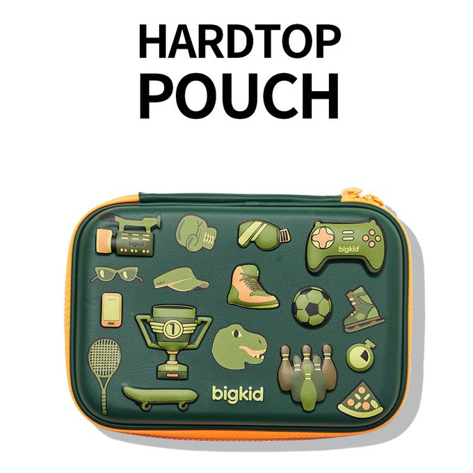 韓國 bigkid - 寬版雙拉鍊大開口鉛筆盒-運動恐龍 (22*15*5cm)