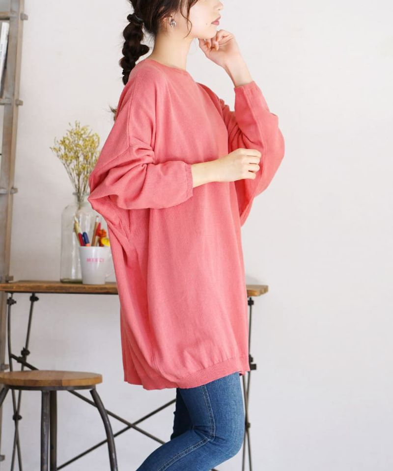 日本 zootie - 純棉薄針織飛鼠長袖上衣-蜜桃