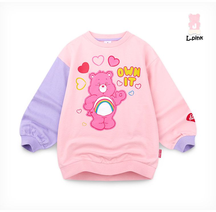 韓國 Jelispoon - (聯名款)彩虹熊長版內搭套裝-粉X米