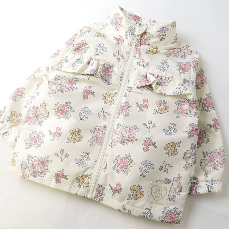 日本 ZOOLAND - 撥水加工 防風刷毛鋪棉外套-熊熊大集合-藍x卡其