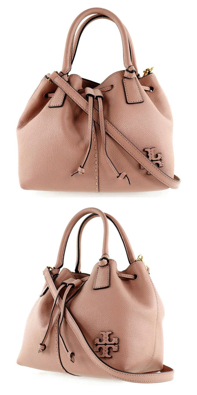 TORY BURCH - 拼接皮革手提包 (乾燥玫瑰)
