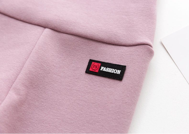 FANMOU - 溫暖加絨高腰內搭褲-淺灰色