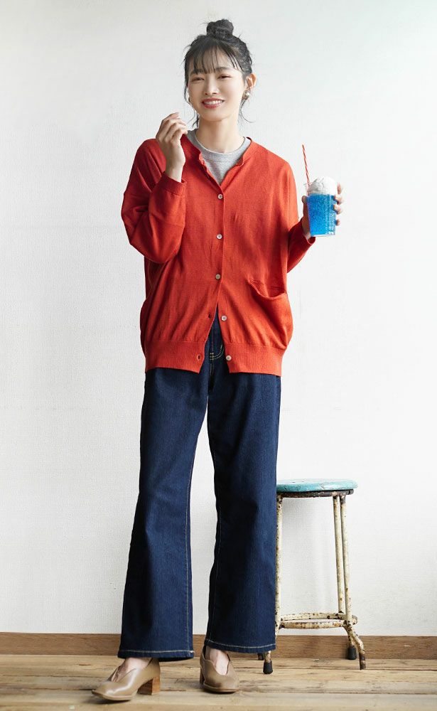 日本 zootie - 棉麻透氣開襟針織外套-芥末黃