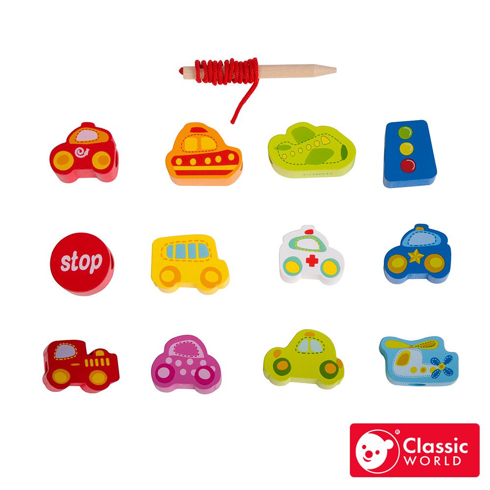 幼兒木製串珠-交通款《3635》