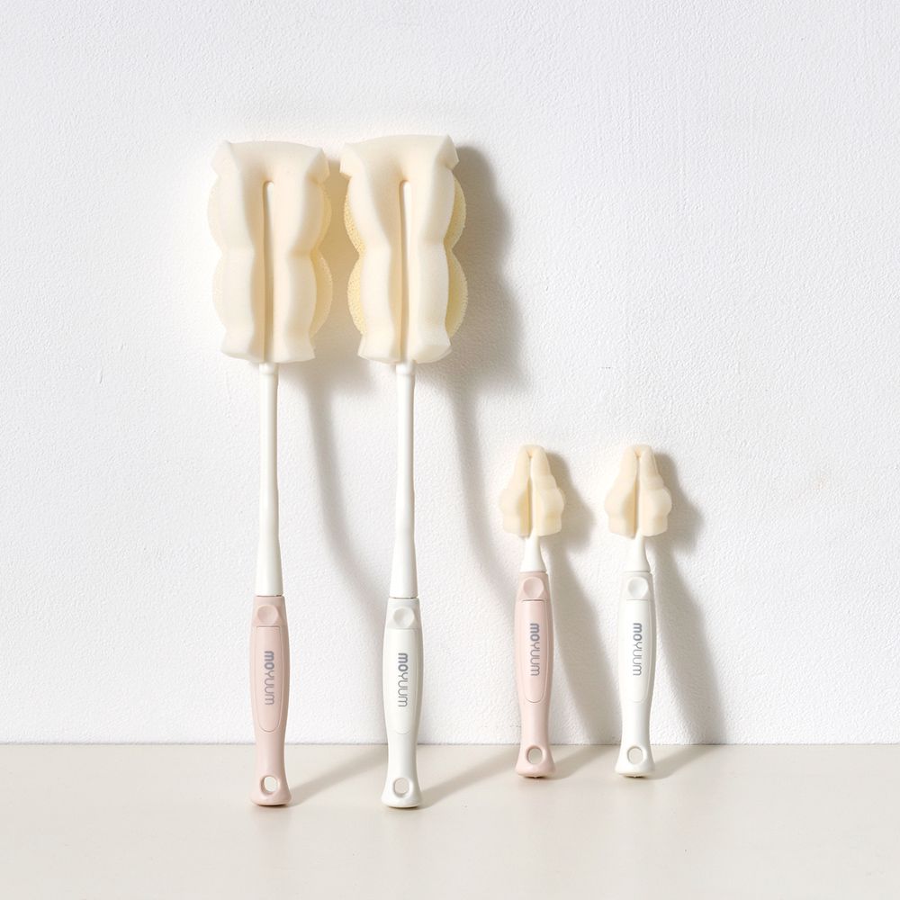 360度旋轉奶瓶海綿刷-米色