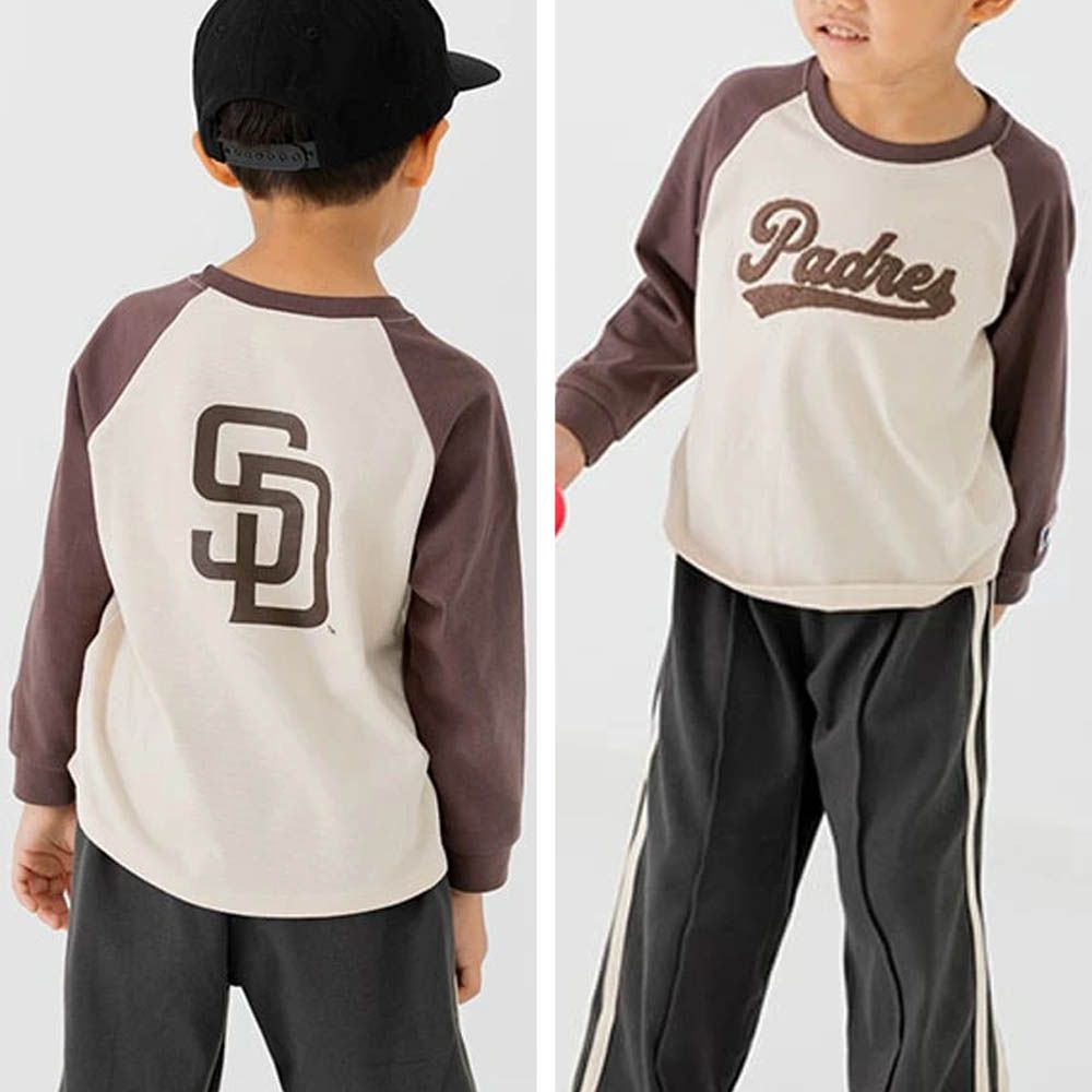 MLB聯名 立體刺繡長袖上衣-聖地牙哥教士-棕
