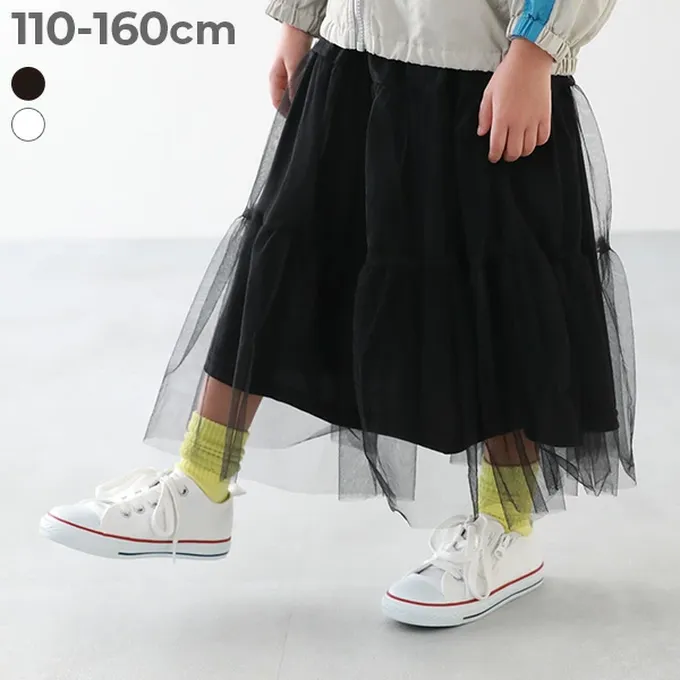 日本 devirock - 夢幻薄紗層次甜美長裙-黑