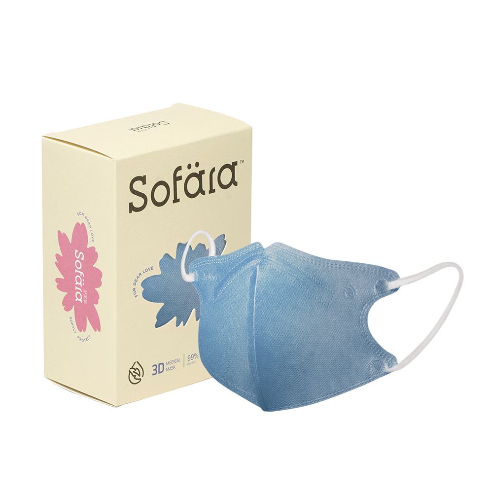 幼童3D空氣口罩-海灣藍款-3-6歲適用-30入/盒