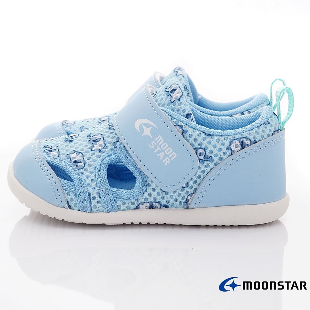 MOONSTAR日本月星 - 可愛大象寶寶機能學步鞋(寶寶段)-淺藍