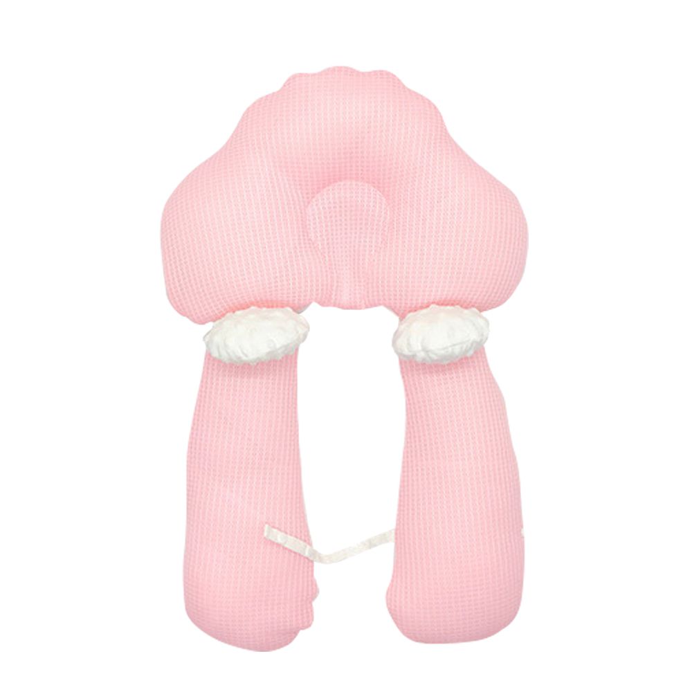 JoyNa - 嬰兒枕頭 新生兒防扁頭定型枕 防側翻枕-粉色 (均碼)