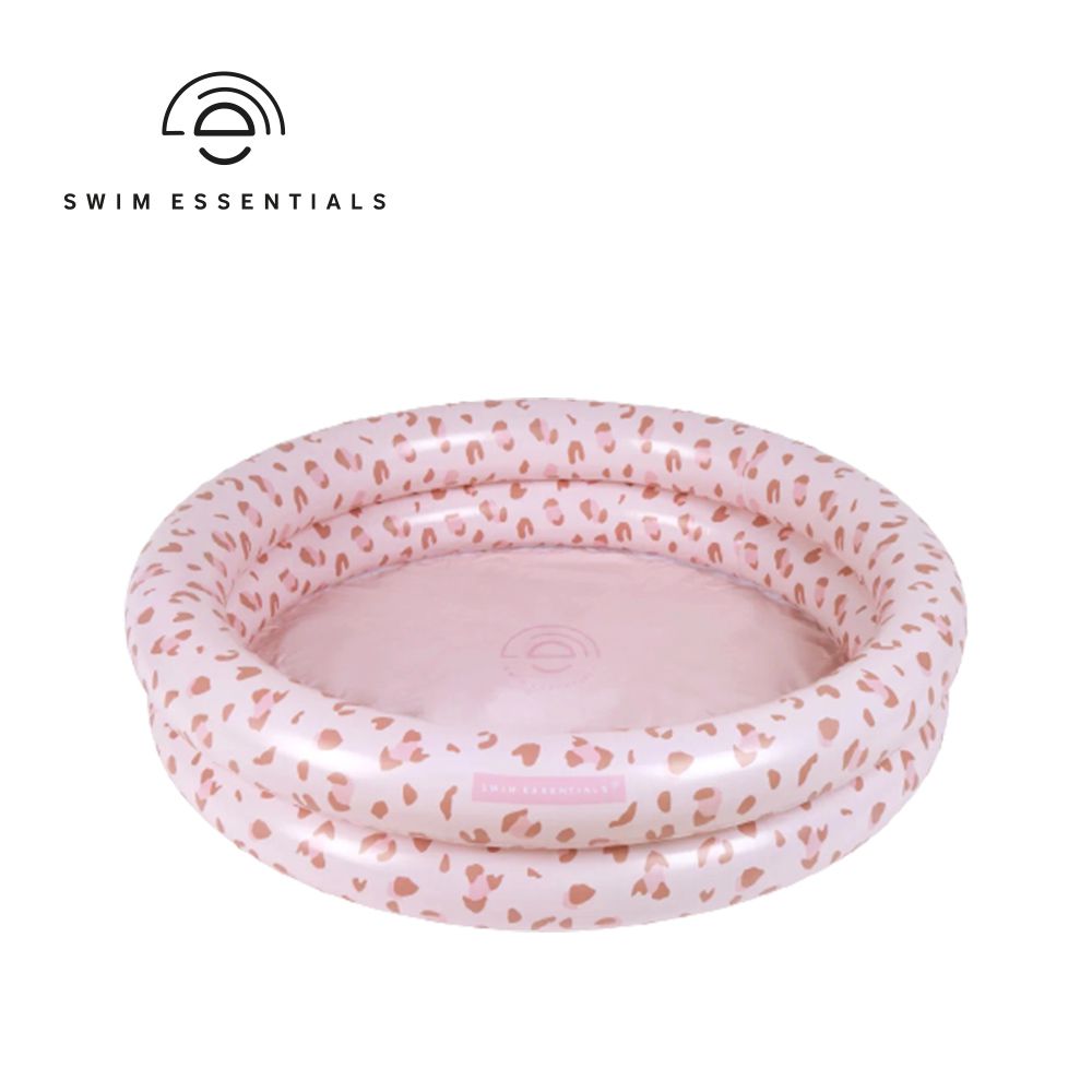 荷蘭 Swim Essentials - 充氣戲水池 (直徑100cm)-復古粉小花豹