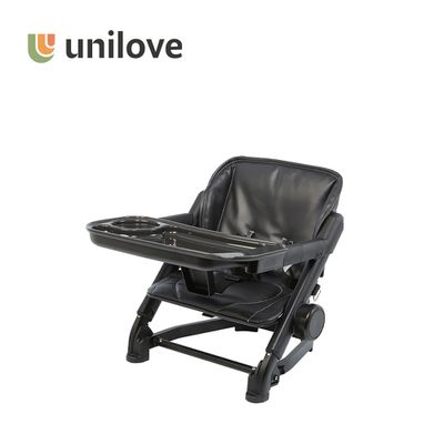 英國 Unilove - Feed Me攜帶式可升降寶寶餐椅(餐椅+椅墊)-午夜黑