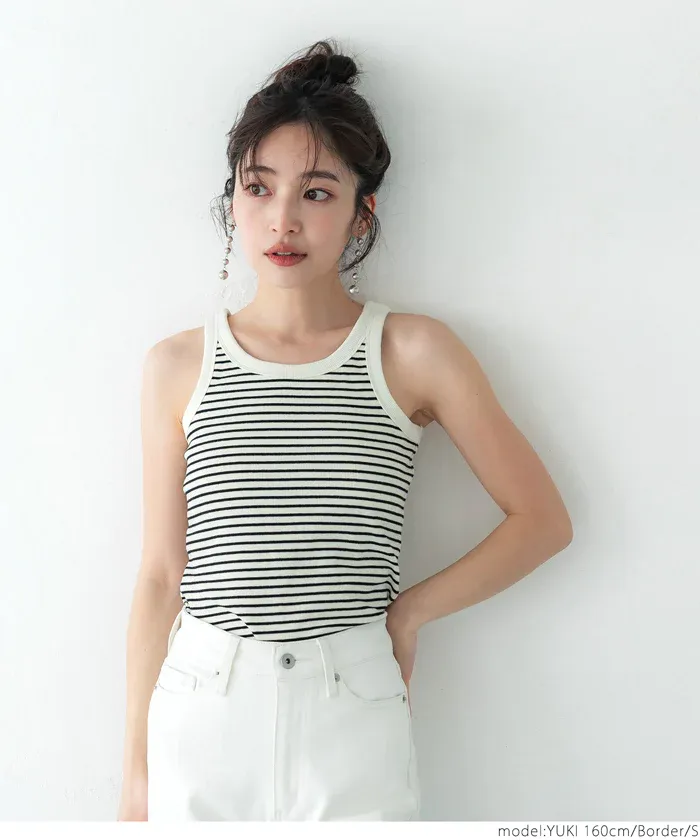 日本 COCA - 簡約美型無袖小可愛/內搭(附bra)-米白