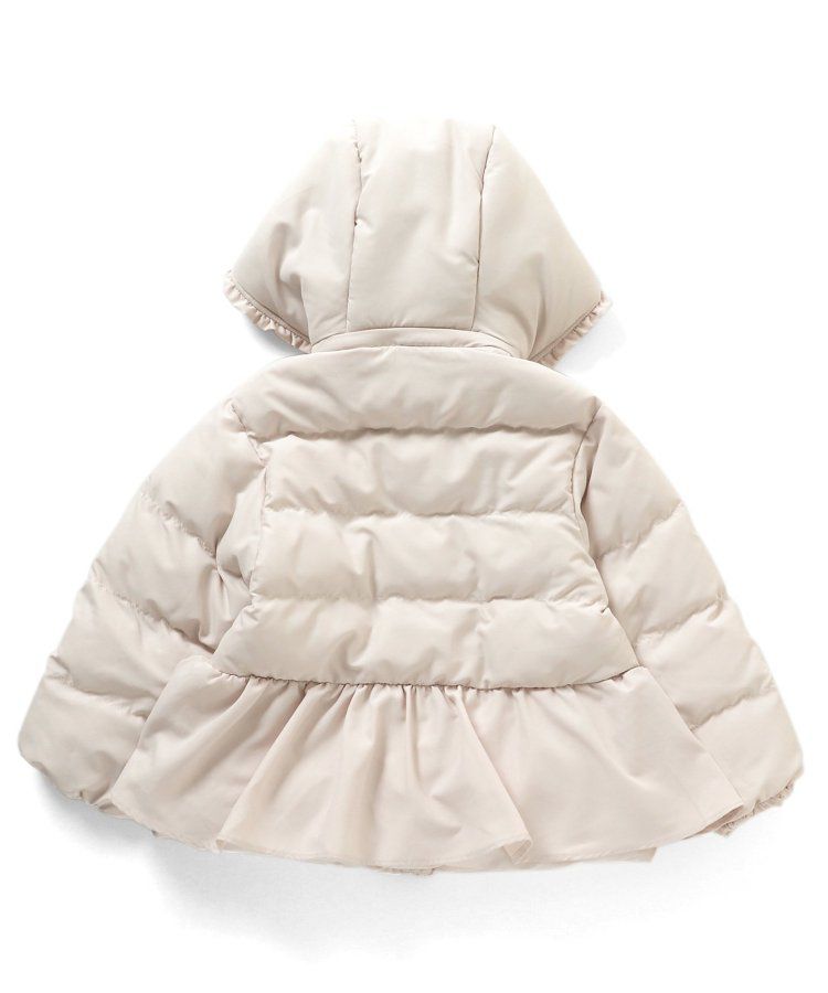 日本 apres les cours - [女孩最愛]愛心金釦夢幻荷葉鋪棉外套-酒紅