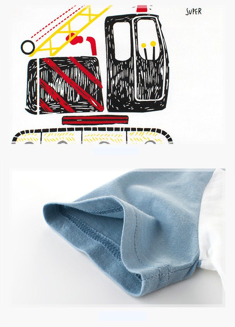 短袖棉T-手繪超級吊車