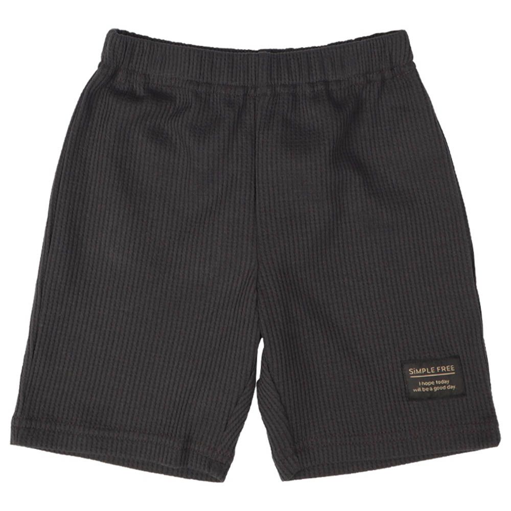 短褲-華夫格-深灰色