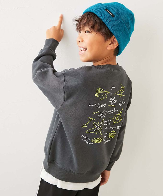 日本 devirock - 熱銷定番 裏起毛落肩大學長袖上衣-冰淇淋-淺藍紫