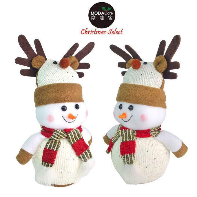 MODACore 摩達客 - 摩達客聖誕圍巾白色雪人擺飾(小)17*32cm單入