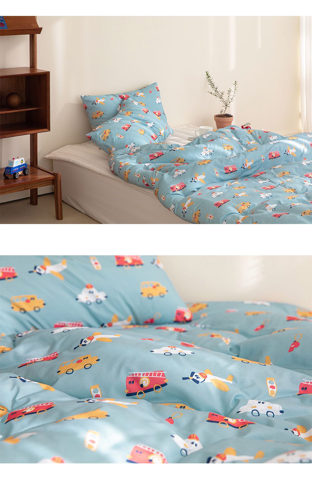 韓國 Maatila - (兒童款)可水洗M2全方位抗菌防蟎棉被-噗噗車車