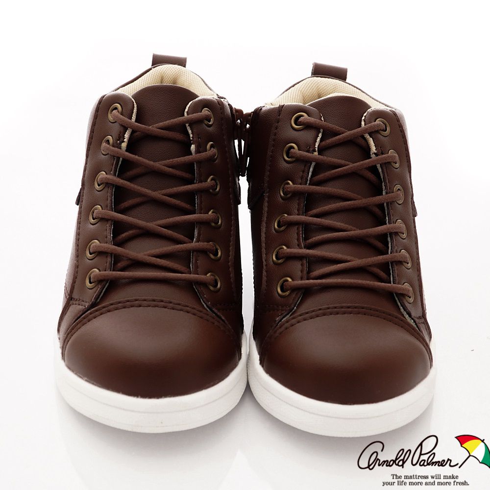 Arnold Palmer 雨傘牌 - 專櫃童鞋-簡約皮質短靴專櫃款(中大童段)-咖啡-台碼=尺寸cm