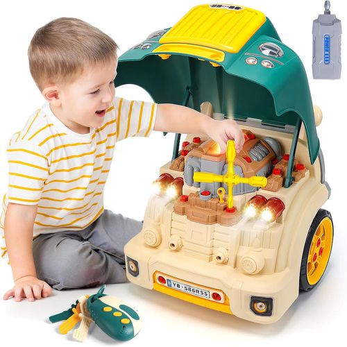 兒童擬真卡車引擎維修套裝聲光玩具61件組