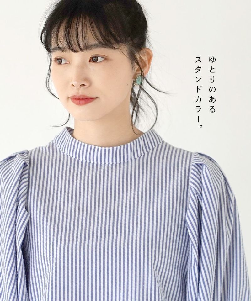 日本 zootie - 歐風小立領泡泡袖上衣-淺卡其