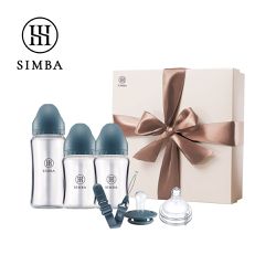 Simba 小獅王辛巴 - 蘊蜜質金玻璃新生初綻禮盒-波藍