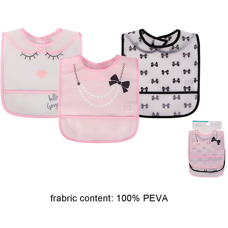 美國 Luvable Friends - 甜蜜寶貝嬰幼兒雙面防水圍兜3入組-美人項鍊