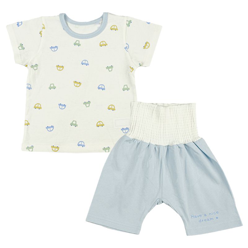 akachan honpo - 家居服附肚圍-汽車-淺藍色