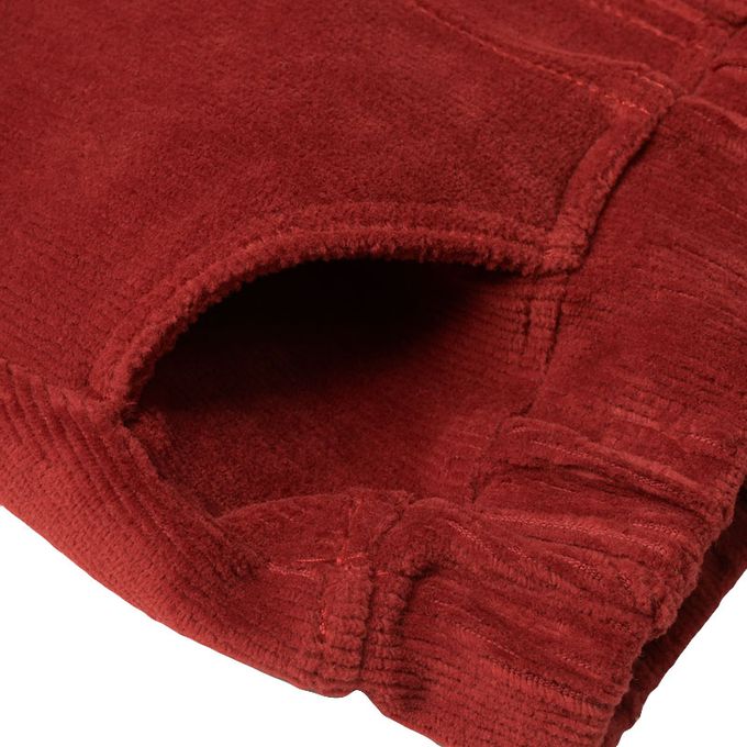 akachan honpo - 10分燈心絨褲-膝蓋圖案-紅色