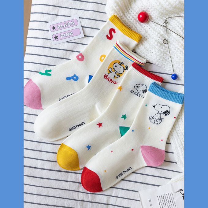 SNOOPY多巴胺世界中筒棉襪