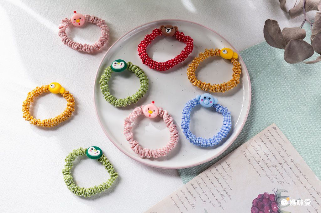 可愛彈性不傷髮大腸圈(10入組)-繽紛蜜蜂-不含紙卡