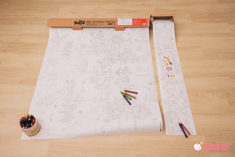 日本 NuRIE - 日本製 創意著色大型塗鴉紙(捲式)-ANIMAL LAB (A0(約84x119cm))
