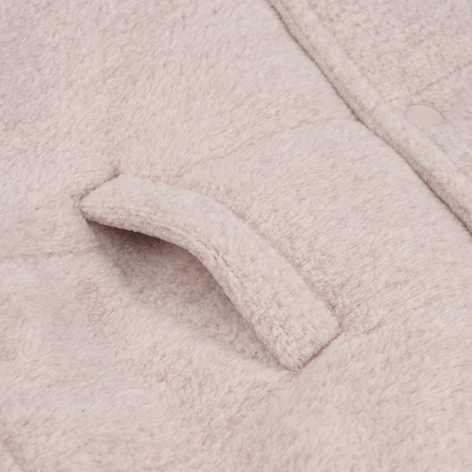 akachan honpo - 仿羔皮呢鋪棉夾克-粉紅色