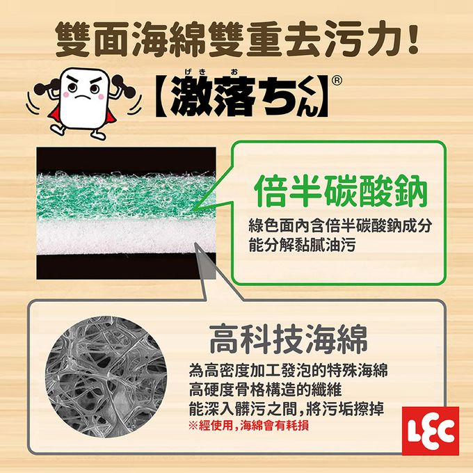 【激落君】日製倍半碳酸鈉去污科技海綿12枚入