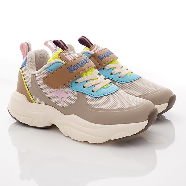 KangaROOS - 美國袋鼠 -兒童輕量老爹鞋款童鞋(中大童段)-運動鞋-卡其