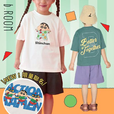 【日本 b.ROOM】蠟筆小新聯名新品！樂天潮牌短褲✔正反穿短袖✔