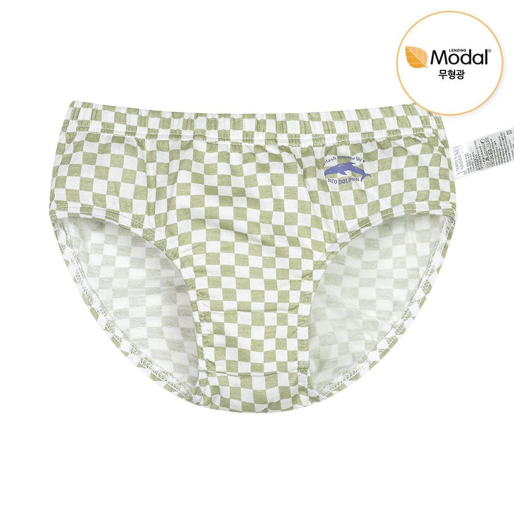 莫代爾親膚絲滑三角褲(男寶)-方塊格海豚-綠