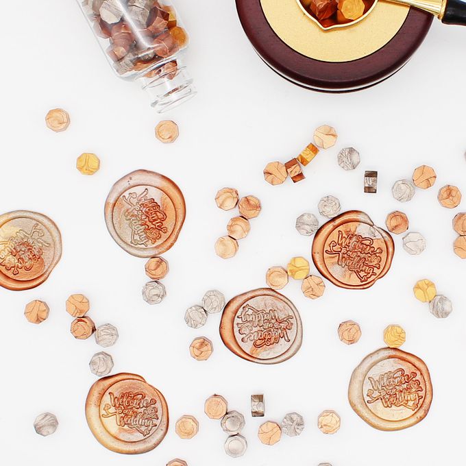 HAPPYMT - 火漆蠟粒大罐裝-陪你看落日餘暉-古銅金色系