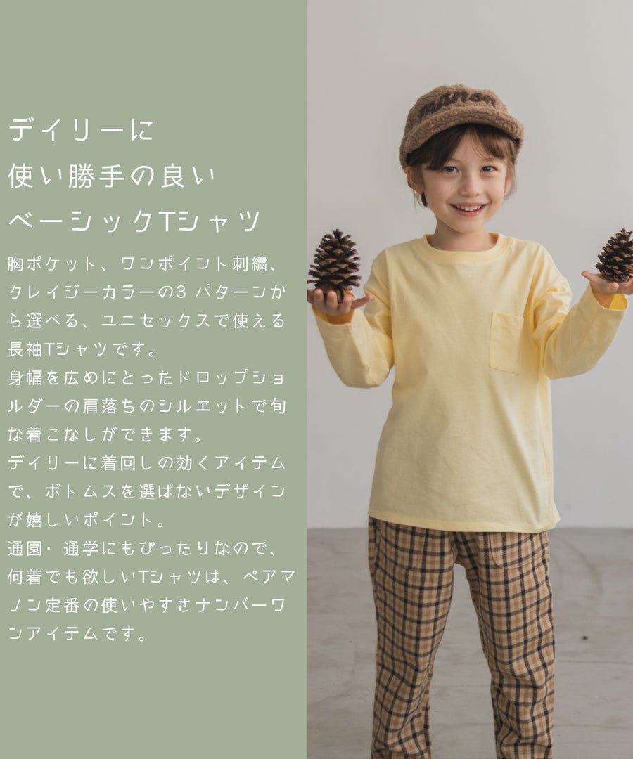 日本 PAIRMANON - 柔棉100% 圓領薄長袖上衣-刺繡美式漢堡-軍綠