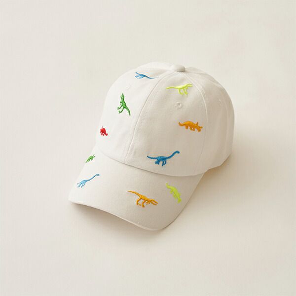 日本 b-ROOM - 彩色恐龍刺繡棒球帽-黑 (50～53cm)