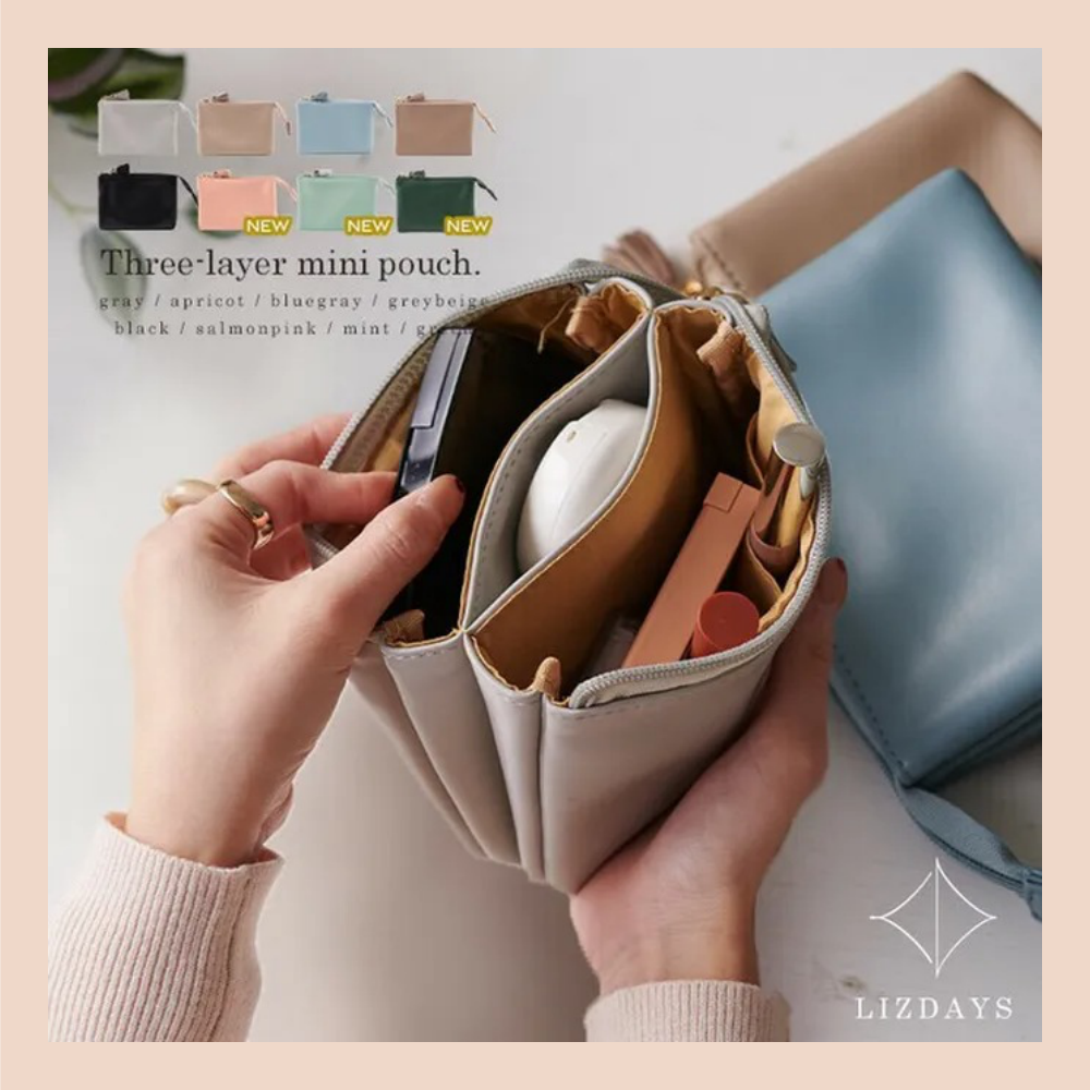 CP值最高【日本 LIZDAYS】三層化妝包♡簡約美型+收納上手一舉數得！