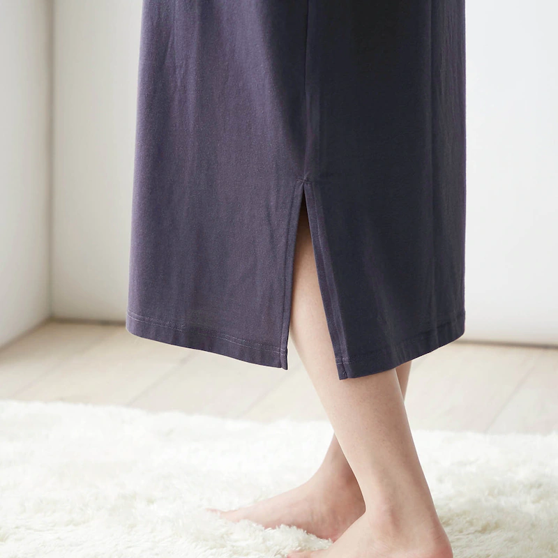 日本千趣會 - 純棉涼爽附bra短袖家居服-一件式-摩卡棕