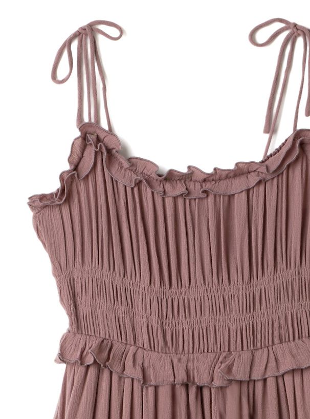 日本 GRL - 法式浪漫滾邊層次吊帶裙/洋裝-藍