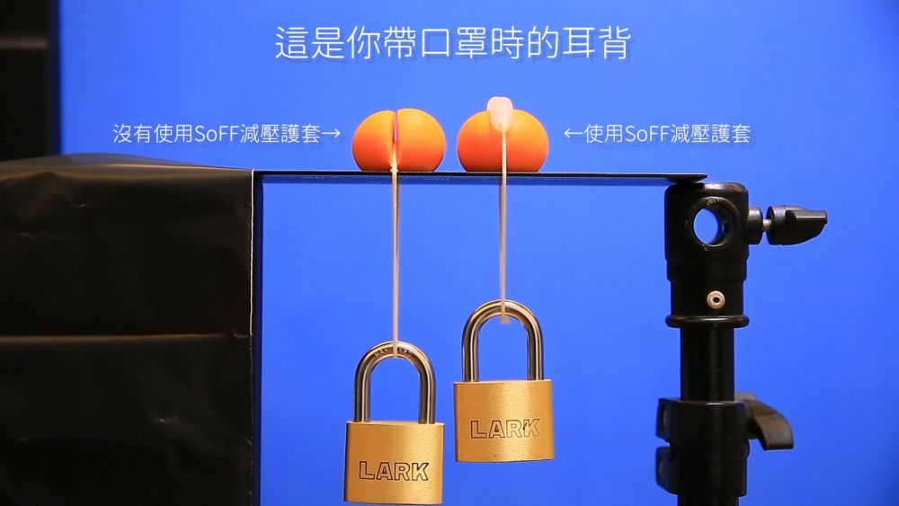 SOFF - 台灣製專利口罩減壓護套-二對-粉紅x1/透明x1