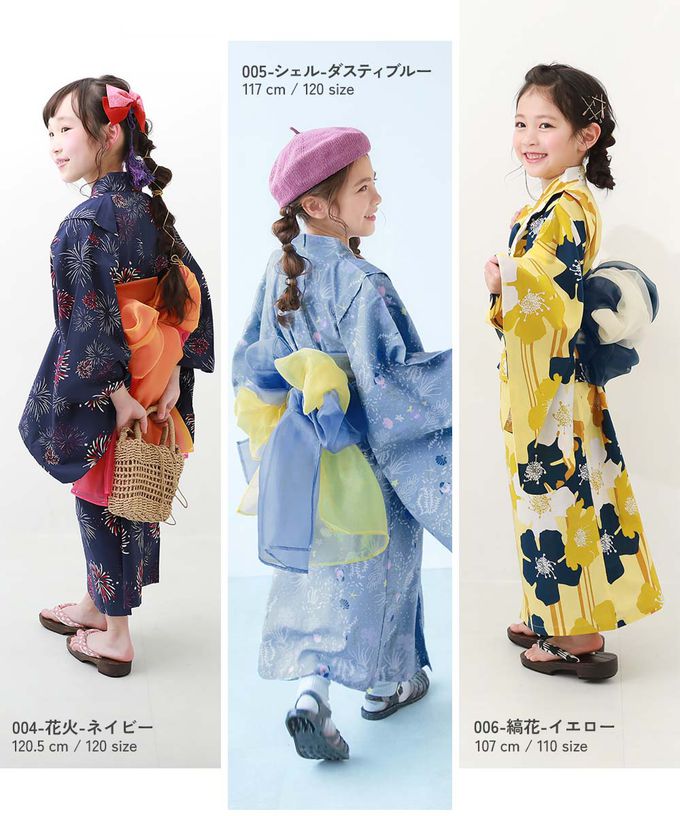 日本 devirock - 2way穿搭浴衣洋裝華麗4件組-粉彩繡球花-深藍紫