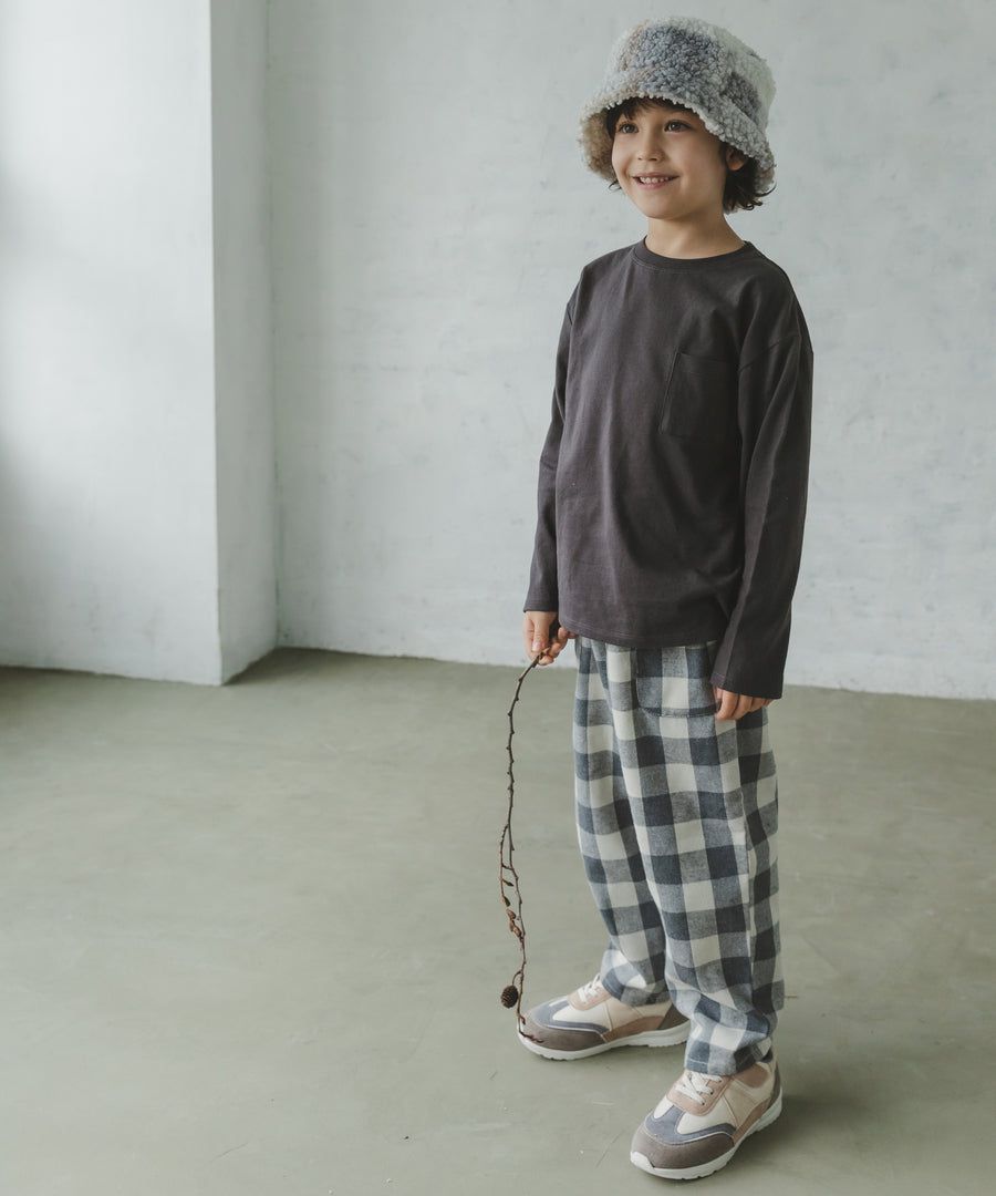 日本 PAIRMANON - 柔棉100% 圓領薄長袖上衣-刺繡美式漢堡-軍綠